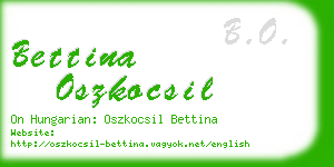 bettina oszkocsil business card